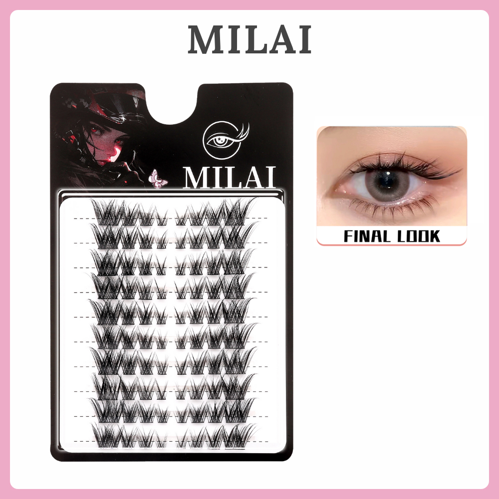 MILAI Riasan Mata A11 Cat Eye Mata Kucing 10 Baris Bulu Mata Palsu Berkualitas Tinggi dengan Lem Ekstensi & Teknologi 3D Inovatif untuk Tampilan Dramatis dan Glamor Thumbnail 3