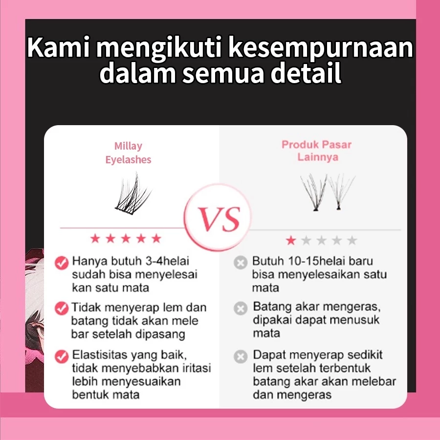 MILAI Bulu Mata A08 Trilogy Bulu Mata Palsu - Eyelash Extension | Riasan Mata Bulumata Palsu Thumbnail 2