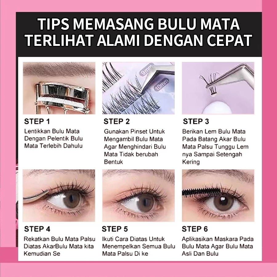MILAI Bulu Mata A08 Trilogy Bulu Mata Palsu - Eyelash Extension | Riasan Mata Bulumata Palsu Thumbnail 4